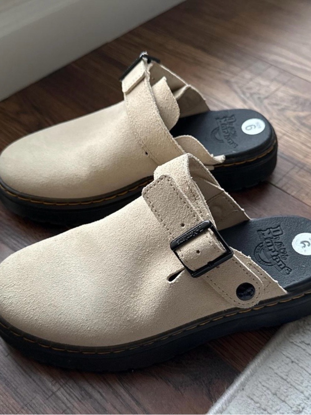 Dr Martins Beige Suede Sandals with Buckle - Picture 4 of 4